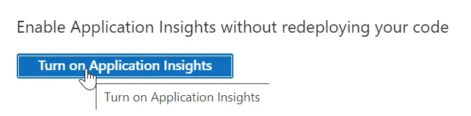 Turn on Application Insights