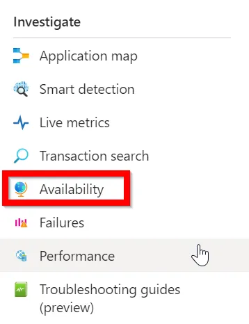 Application Insights instance availability