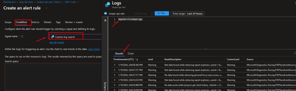 Alert Rule » Log Query