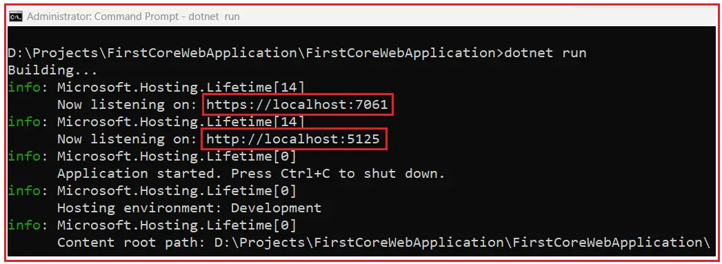 Running .NET Core application using .NET Core CLI