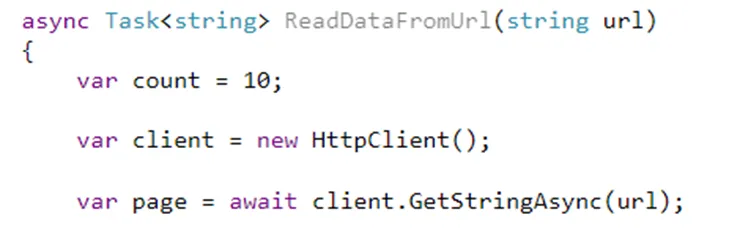 Developer code for ReadDataFromUrl