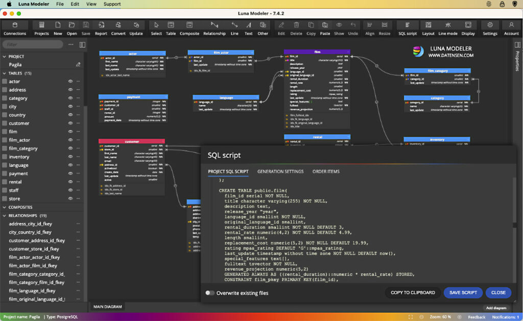 Luna Modeler - a database design tool for PostgreSQL