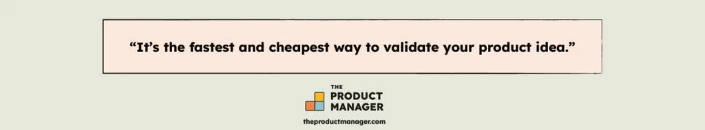 Way to validate product idea quote graphic